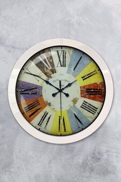 Kasva Concept Gift 36 cm White Metal Colorful Wall Clock