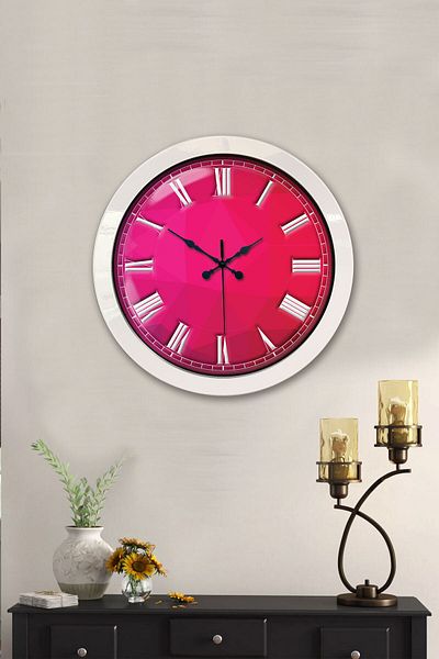 Kasva Concept Gift 36 cm White Metal Pink Wall Clock