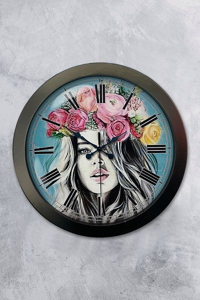 Kasva Concept Gift 36 cm Black Metal Decorative Wall Clock