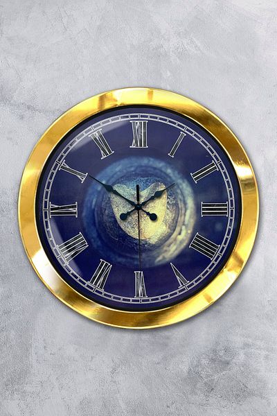 Kasva Concept 36 cm Gold Metal Stone Heart Wall Clock