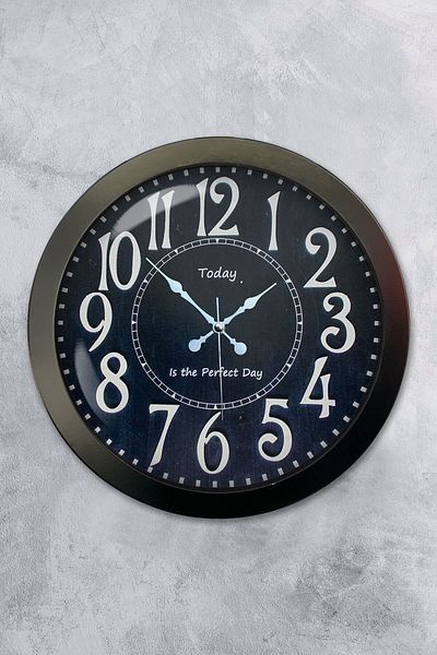 Kasva Concept Cadou 36 cm Ceas de perete decorativ din metal negru