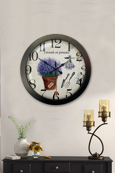 Kasva Concept Gift 36 cm Black Metal Decorative Wall Clock