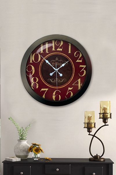 Kasva Concept 36 cm Black Metal Rome De La Paris Wall Clock