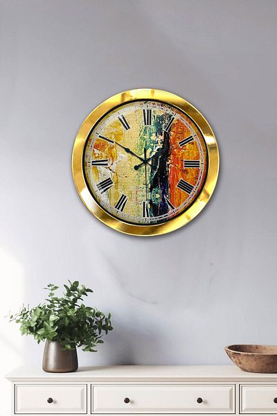 Kasva Concept Gift 36 cm Gold Metal Art Wall Clock