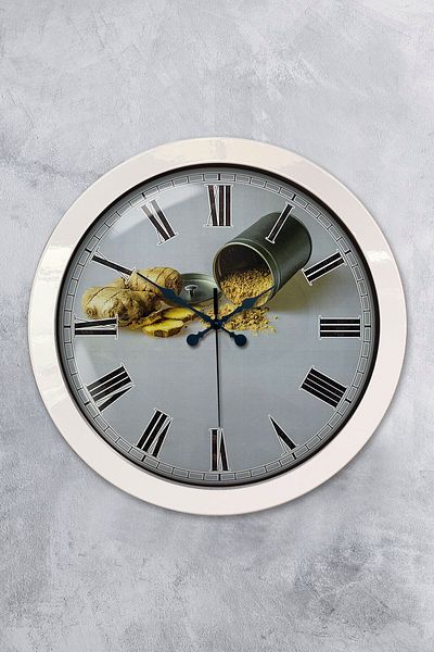 Kasva Concept Gift 36 cm White Metal Kitchen Wall Clock