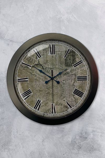 Kasva Concept Gift 36 cm Black Metal Earth Wall Clock
