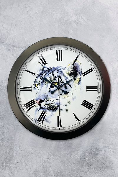 Kasva Concept Gift 36 cm Black Metal Tiger Wall Clock