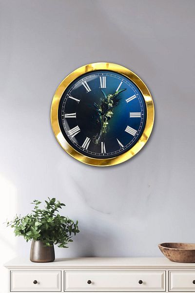 Kasva Concept Gift 36 cm Gold Metal Design Wall Clock