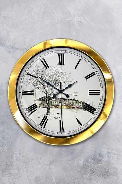 Kasva Concept Gift 36 cm Gold Metal Vintage Home Wall Clock