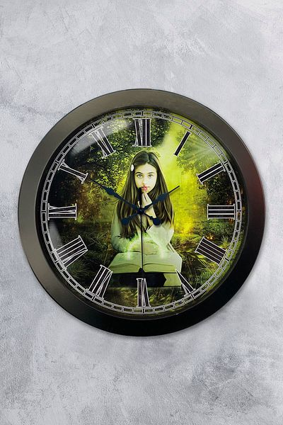 Kasva Concept Gift 36 cm Black Metal Decorative Wall Clock