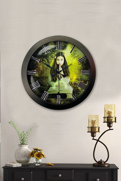 Kasva Concept Gift 36 cm Black Metal Decorative Wall Clock