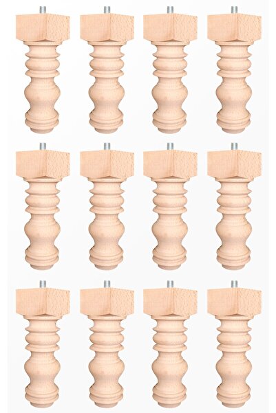 turanahşap Picior canapea - Picior masuta de cafea - Picior de bază - Picior de mobilier - Picior din lemn / Lungime: 20 Cm / Diametru: 5,5 Cm