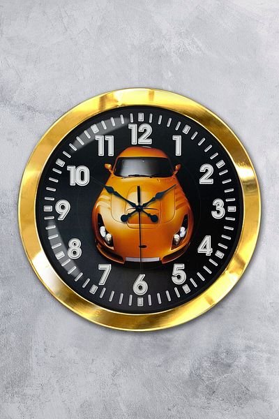 Kasva Concept 36 cm Gold Metal Auto Gallery Wall Clock