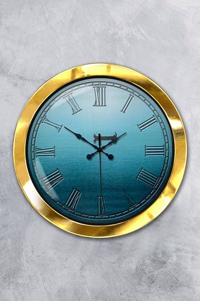 Kasva Concept Gift 36 cm Gold Metal Kayyo Wall Clock