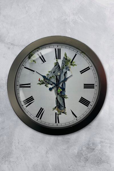 Kasva Concept هدية ساعة حائط من القماش المعدني أنثراسايت مقاس 36 سم