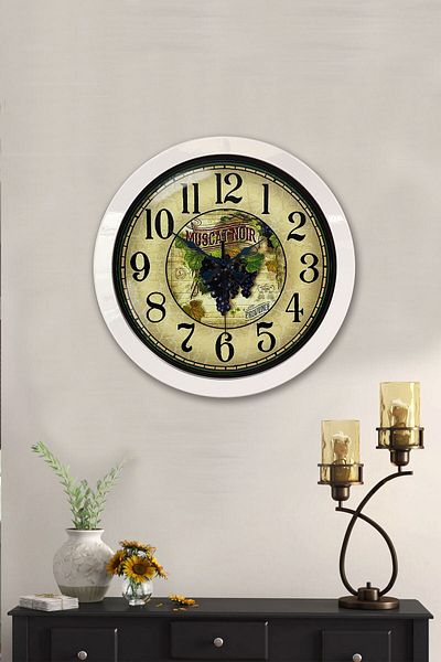 Kasva Concept 36 cm White Metal Muscat Noir Wall Clock
