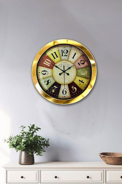 Kasva Concept Gift 36 cm Gold Metal Modern Wall Clock