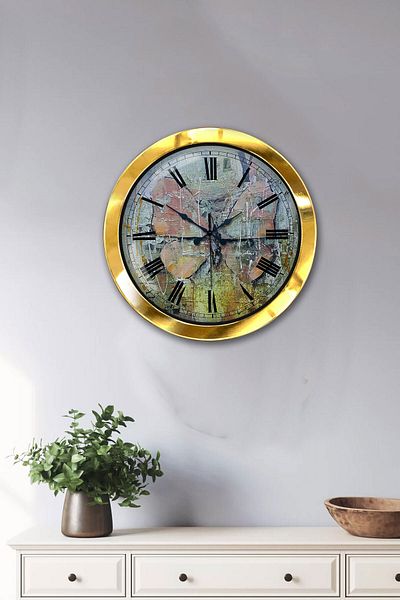 Kasva Concept Gift 36 cm Gold Metal Design Wall Clock