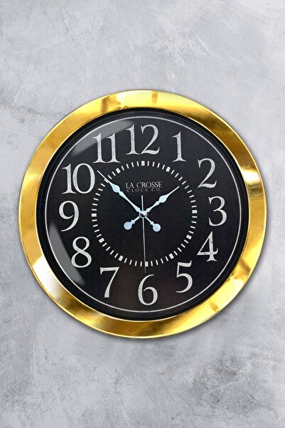 Platin Saat ساعة حائط لا كروس معدنية ذهبية مقاس 36 سم