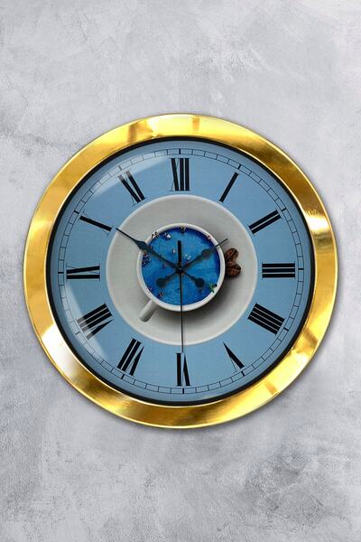 Kasva Concept هدية ساعة حائط مطبخ معدنية ذهبية مقاس 36 سم