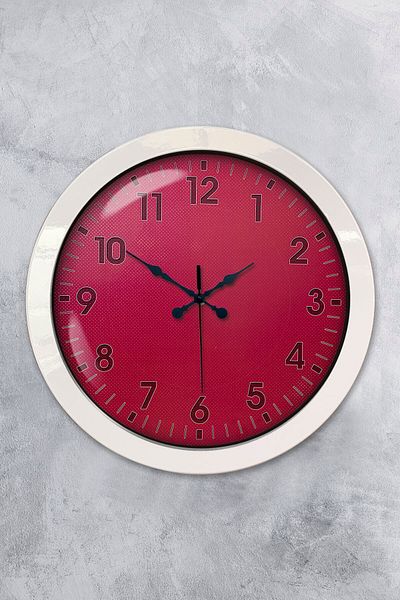Kasva Concept Gift 36 cm White Metal Pink Wall Clock