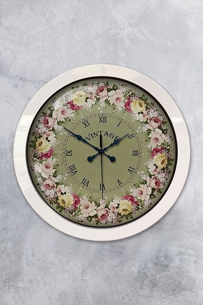 Kasva Concept Gift 36 cm White Metal Vintage Wall Clock