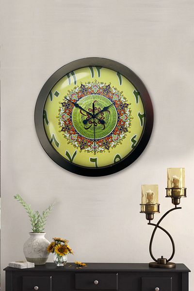 Kasva Concept 36 cm Black Metal Tile Pattern Wall Clock