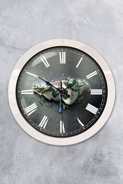 Kasva Concept Gift 36 cm White Metal Natural Wall Clock