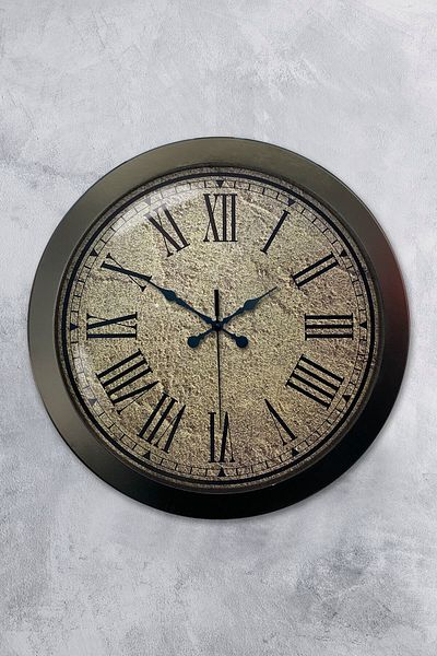 Kasva Concept Δώρο 36 εκ. Μαύρο Μεταλλικό Ρολόι Τοίχου με Άμμο