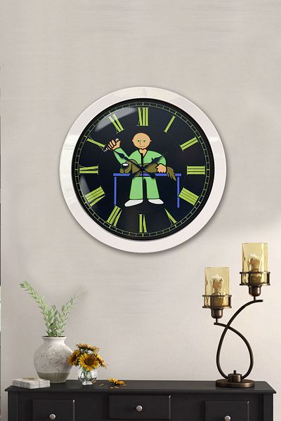 Kasva Concept Gift 36 cm White Metal Veterinary Wall Clock