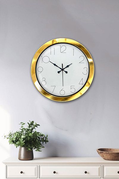Kasva Concept Gift 36 cm Gold Metal Modern Wall Clock