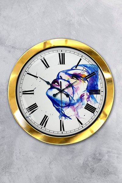 Kasva Concept 36 Cm Gold Metal Modern Art Wall Clock