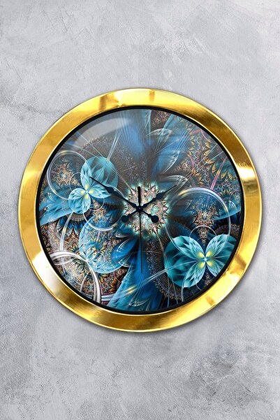 Platin Saat هدية ساعة حائط حديثة معدنية ذهبية مقاس 36 سم