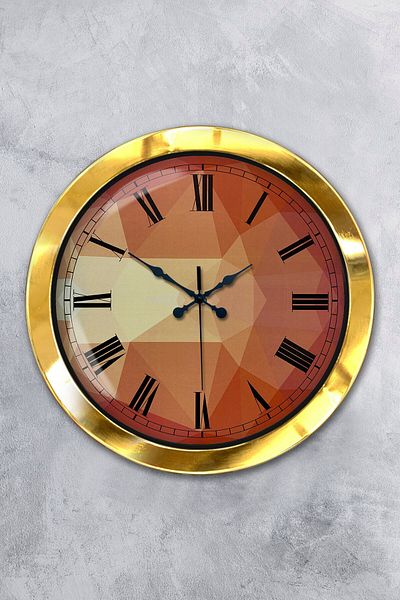 Kasva Concept Gift 36 cm Gold Metal Patterned Wall Clock