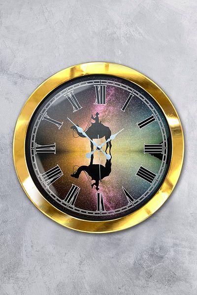 Kasva Concept Gift 36 cm Gold Metal Antique Wall Clock