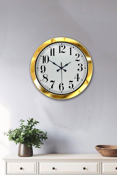 Kasva Concept 36 cm Gold Metal Latin Numeral Wall Clock