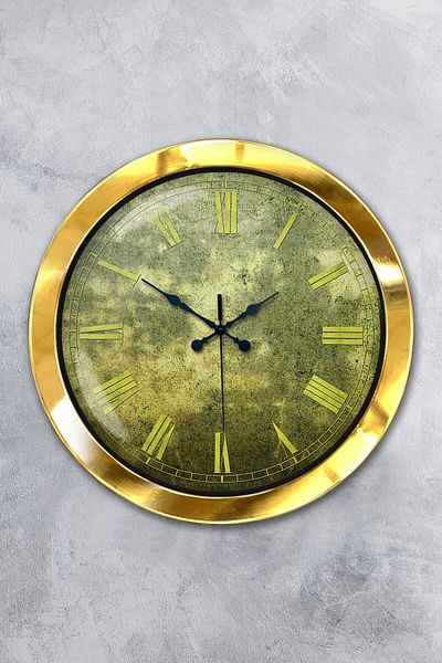 Kasva Concept Gift 36 cm Gold Metal Antique Wall Clock