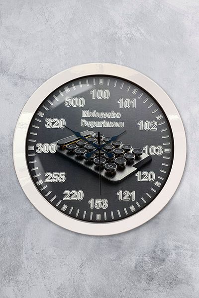 Kasva Concept Δώρο 36 εκ. Λευκό Μεταλλικό Λογιστικό Ρολόι τοίχου