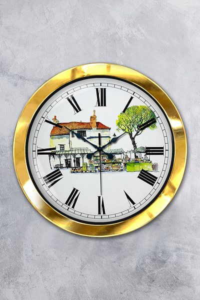 Kasva Concept 36 cm Gold Metal Vintage Home Wall Clock