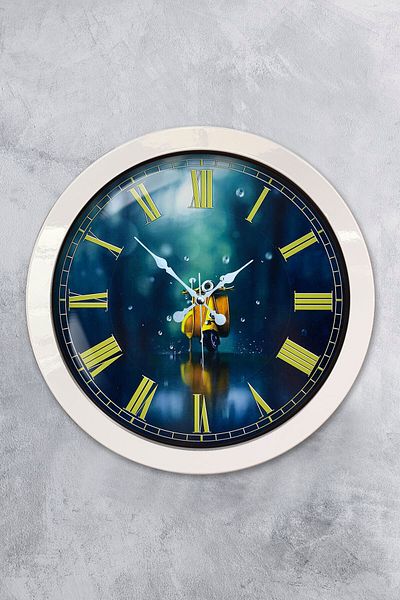 Kasva Concept Gift 36 cm White Metal Motor Wall Clock