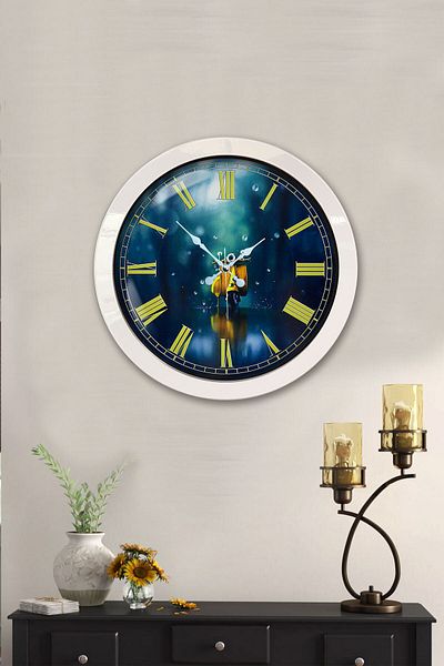 Kasva Concept Gift 36 cm White Metal Motor Wall Clock