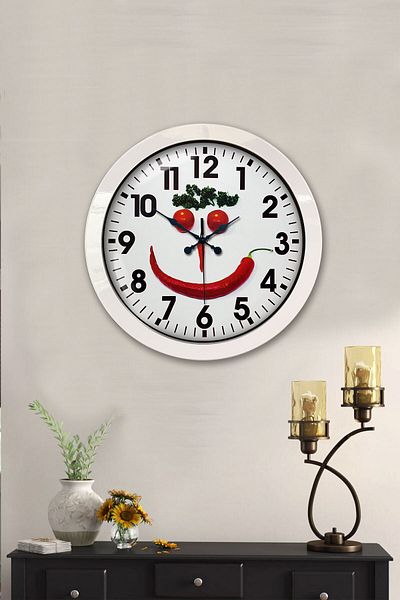 Kasva Concept Gift 36 cm White Metal Kitchen Wall Clock