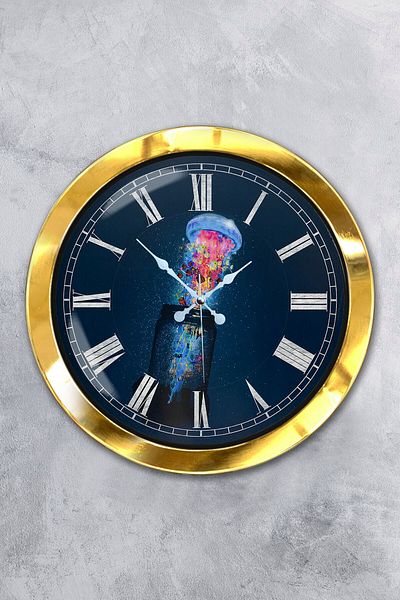 Kasva Concept Gift 36 cm Gold Metal Sea Wall Clock