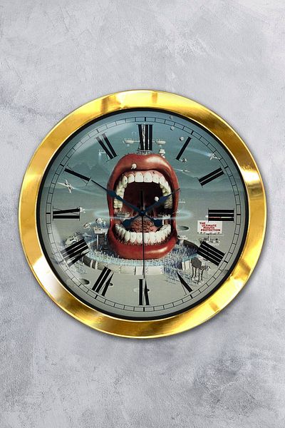 Kasva Concept Gift 36 cm Gold Metal Dentist Wall Clock
