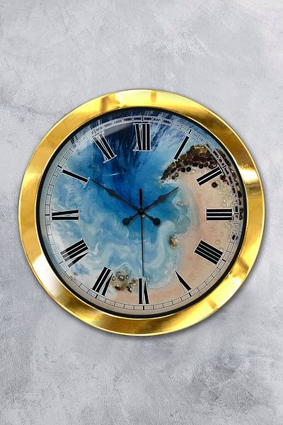 Kasva Concept Gift 36 cm Gold Metal Sea Wall Clock