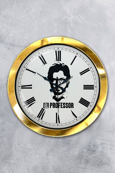 Kasva Concept Cadou 36 Cm Ceas de Perete Profesor Mână Metal Auriu