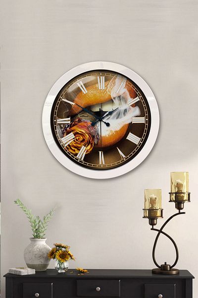 Kasva Concept Gift 36 cm White Metal Drinker Wall Clock
