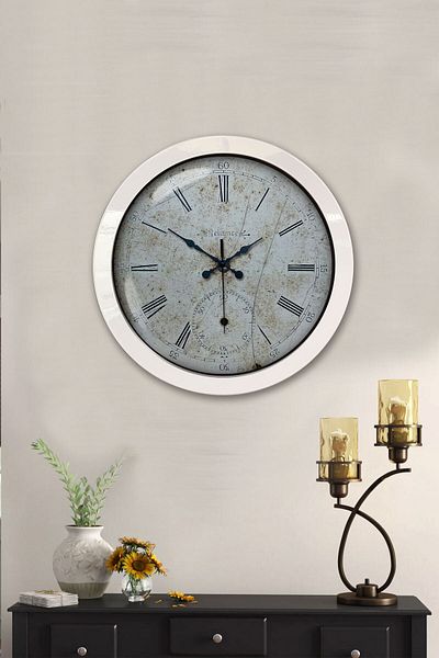 Kasva Concept Gift 36 cm White Metal Novel Wall Clock