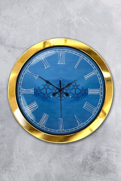 Kasva Concept Gift 36 cm Gold Metal Plane Tree Wall Clock