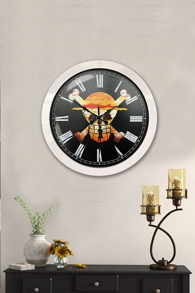 Kasva Concept Gift 36 cm White Metal Pirate Wall Clock